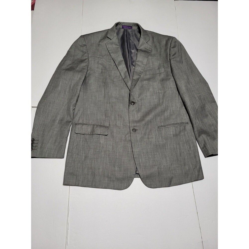 L5)2pc Vinci Made In Italy Suit Vest And Blazer Size Men's 46L Gray